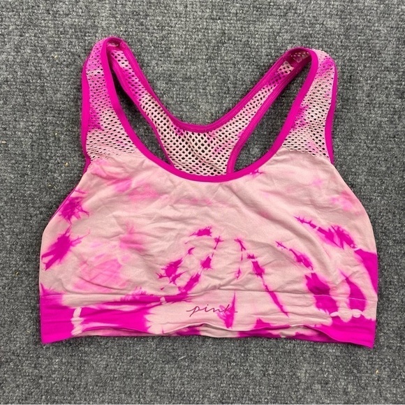 PINK by Victoria’s Secret Seamless lightly lined sports Bra pink Tye dye Medium - Picture 1 of 10